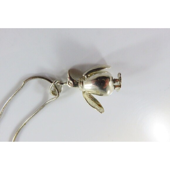 Articulated Sterling Silver Penguin On 16" Sterling Snake Chain - Picture 5 of 8